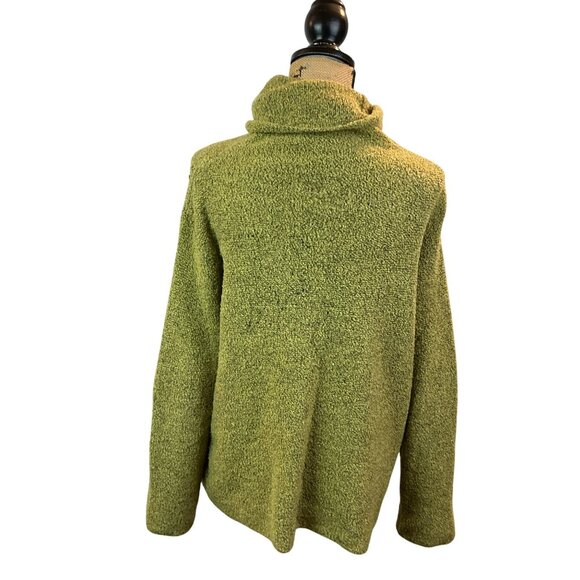 Eileen Fisher Olive Green Textured Knit Cowl Neck Sweater Womens Large Italian Y - Picture 4 of 10